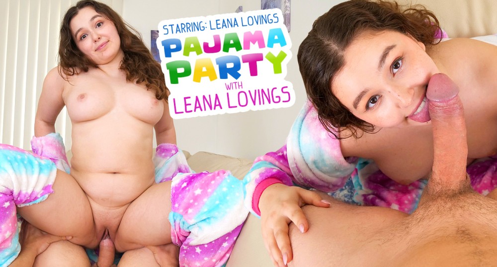 Pajama Party with Leana Lovings VR porn with Leana Lovings from PornCornVR studio